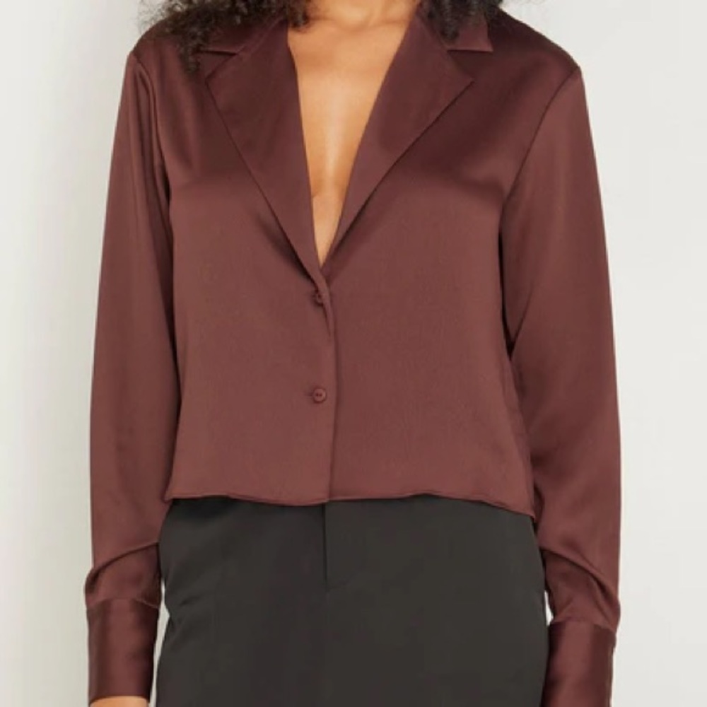 DANNIJO Boss Silky Shirt in Coco